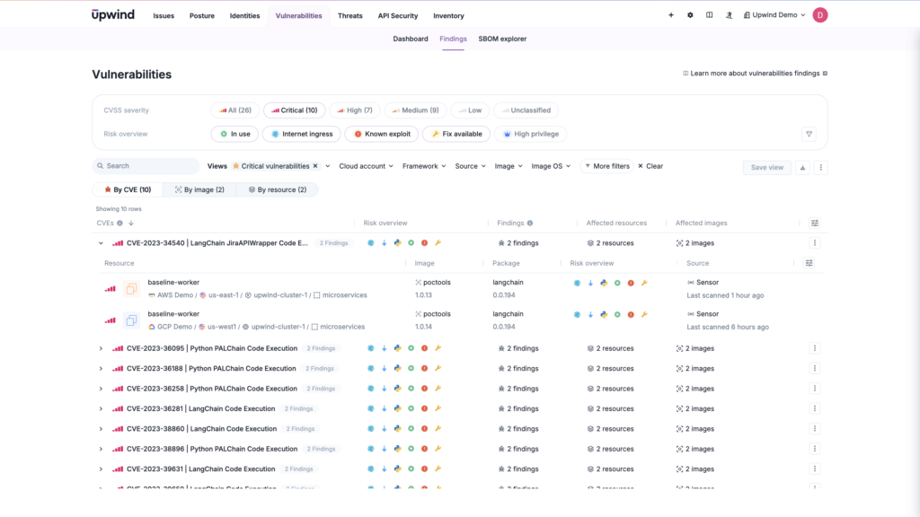 Runtime scanning for vulnerabilities in containers